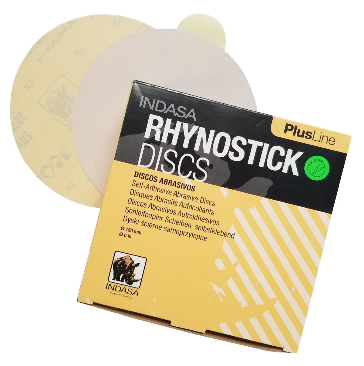 Indasa RhynoStick PlusLine Discs- Adhesive 6" | INDASA | For Car Detailing