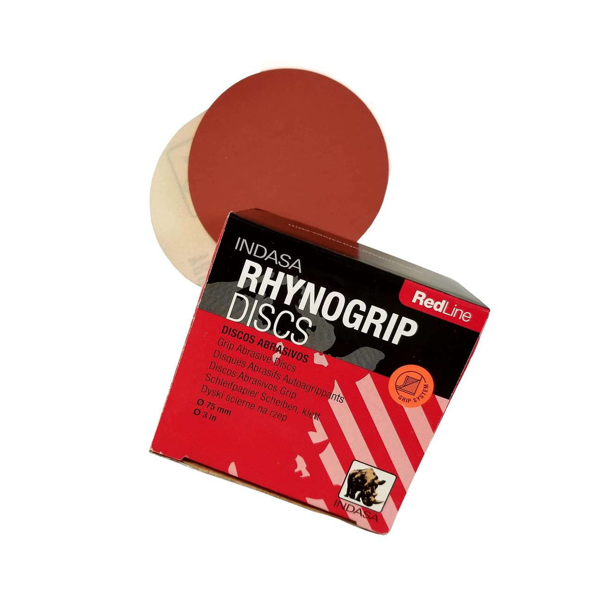 Indasa RhynoGrip RedLine Discs- Hook & Loop 3" | INDASA | For Car Detailing